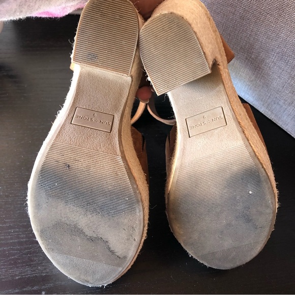 Sun & Stone platform espadrille Fey sandals block heel 4.25 cognac color 9 - Picture 5 of 7